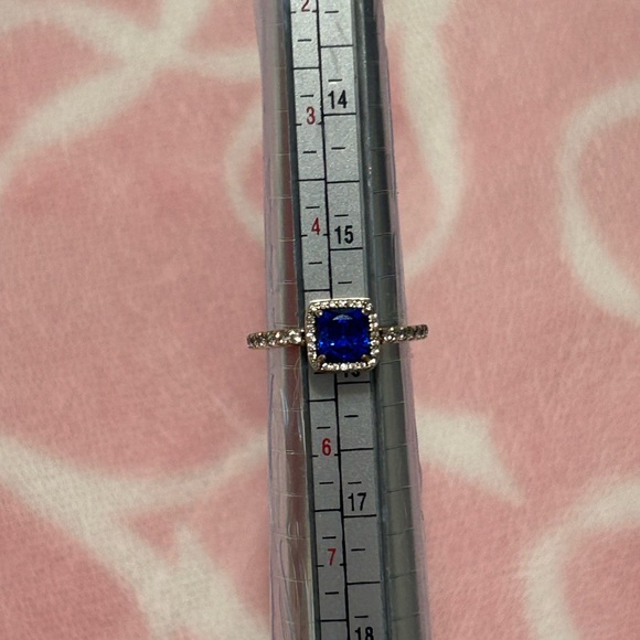 Pandora Silver and Blue Halo Ring - Picture 3 of 4